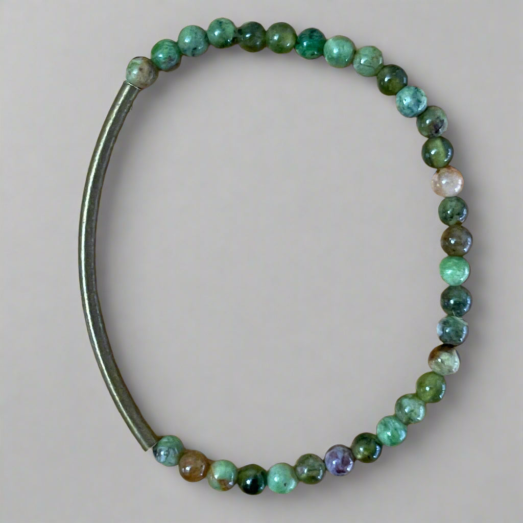 Aussie Opal 4mm Brass Tube Bracelet