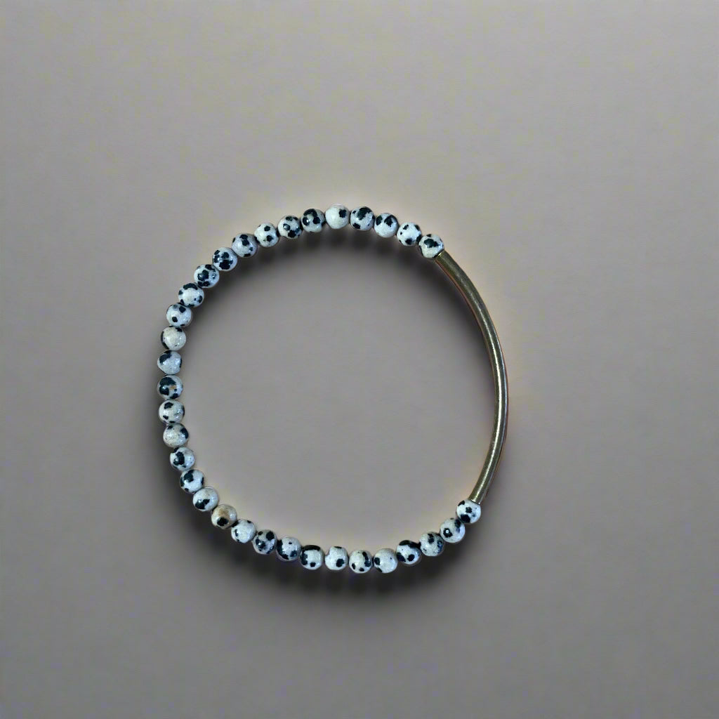 Dalmatian 4mm Brass Tube Bracelet